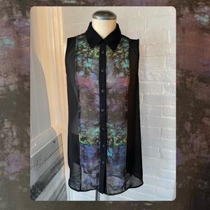 FYLO sleeveless button up blouse